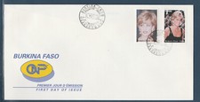 Burkina Faso grande  enveloppe hommage à Diana princesse de Galle    1998