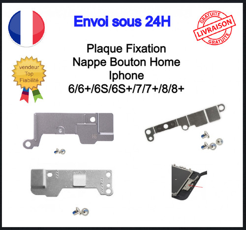 Plaque fer fixation bouton - ,