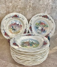 Lot   Vintage 12 soup  plates French Obernai Sarreguemines