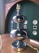 Pied De Lampe En Metal Chromé Des Années 70 Vintage Dans Le Gout De barbier