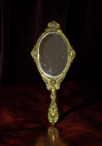 Miroir main ancien en - miroir,