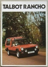 TALBOT MATRA RANCHO Car Sales Brochure Aug 1981 #C9616/1/100