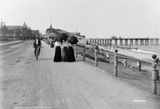 1900-1906 Driveway & Beach, Long Branch, NJ Old Photo 13" x 19" Reprint