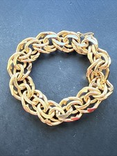 Ancien bracelet Chaine Tank Maille Gourmette Plaquer Or 18k 750 Art Déco plate 