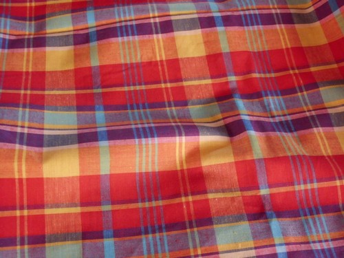 Coupon tissu carreaux - coupon, "