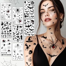8 Feuilles Tatouage Halloween
