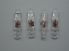 4 x LED 12V base T5 W2x4.6d glass base lamp White 