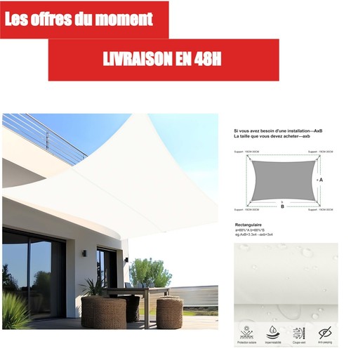 Voile ombrage rectangulaire - d'ombrage,