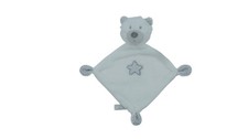Doudou ours plat Celeste blanc
