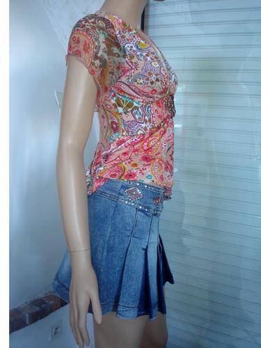 Jolie jupe plissee jean - jolie, +