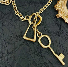 Schiaparelli Charm Key Pendant Necklace Collarbone Chain New