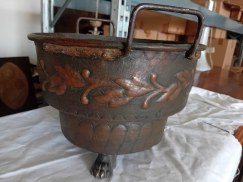 Chaudron cuivre décoré pot - décoré,
