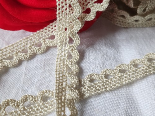 Dentelle vintage beige - , coton