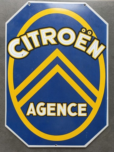 Plaque tole émaillée citroen - plaque,