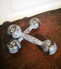 Ancien Vintage Paire Haltères 2 x 2 Kg En Fonte Musculation Sport Haltérophilie 