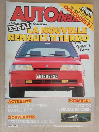 Auto hebdo 544 10 1986 - n°544, 15/10/1986