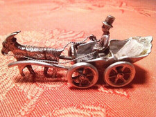 Miniature La Calêche avec cheval et cocher argent massif  Pays Bas