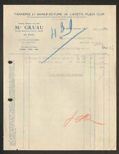 LE MANS (72) TANNERY & LEATHER LACE FACTORY "M. GRUAU" in 1932