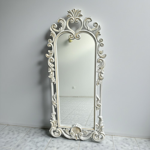 Miroir sur pied blanc - sur, style