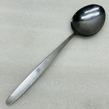 HTF‼ ETERNUM Inox Stainless UNKNOWN PATTERN 9-5/8" Solid Serving Spoon Korea •G‼