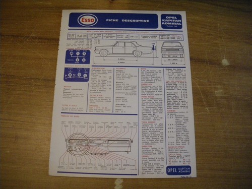 Fiche technique esso opel - fiche,