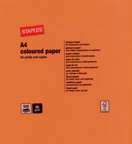 Ramette papier staples 500f - ramette, a4