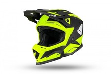 Casque Moto Cross Enduro Motard UFO Plast HE 13100 HE13100 Échus Jaune Fluo Noir