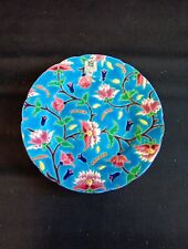 Ancienne Grande Assiette En émaux de LONGWY À Décor de Fleurs Diam. 26cm