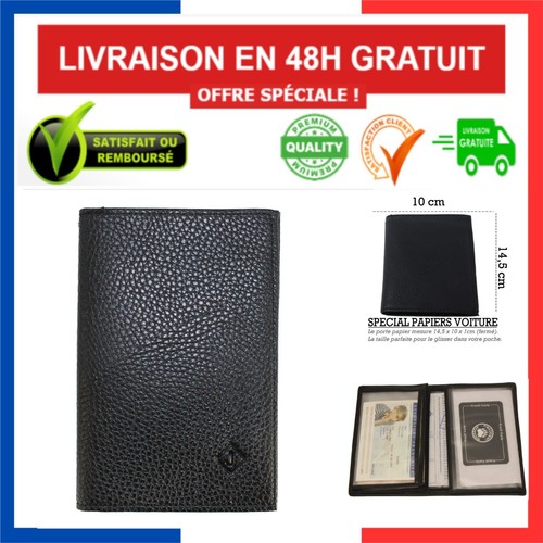 Porte papiers voiture cuir - porte,