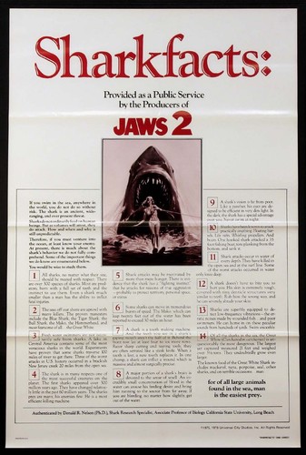 Jaws shark horror 1978 rare - shark,