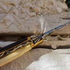 Couteau Laguiole Bifront Ébène Phacochère 12 Cm