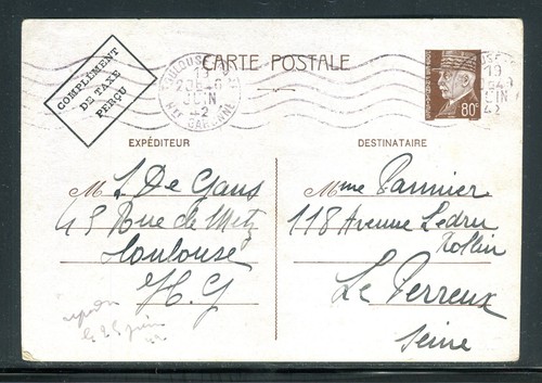 Entier postal pétain avec - postal,