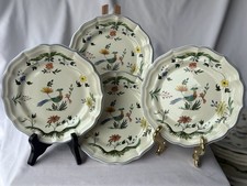 Gien Oiseaux de Paradis 7" Earthenware Dessert/Salad Plates Set of 4