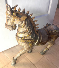Rare grand cheval bois ancien
