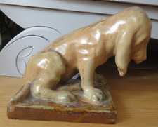 Sculpture Dog sandstone rambervilliers united France Alphonse Cytère Art Nouveau 1930