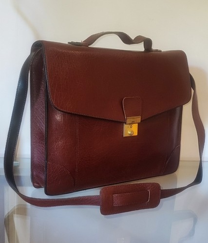 Sacoche cartable cuir bordeaux