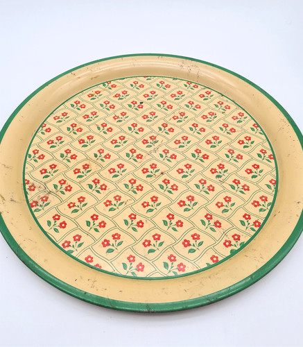 Plateau rond métal motif - rond, métal,