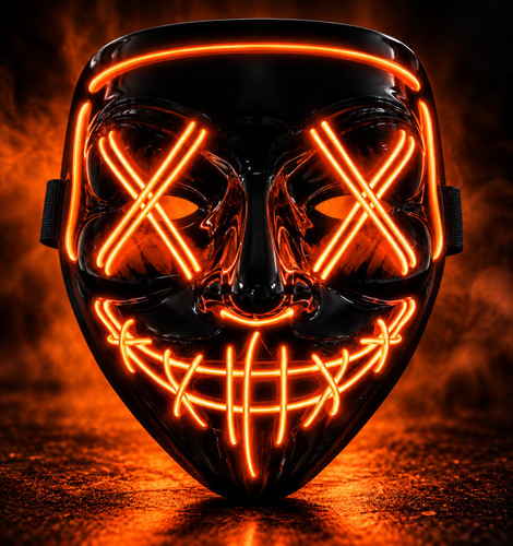 Masque led halloween orange - masque,