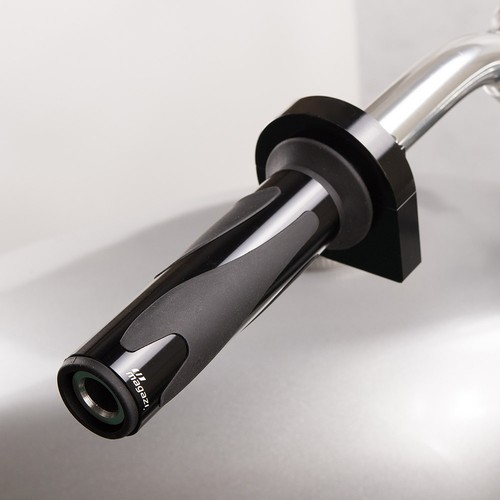 Poignée moto noir rubber - , +