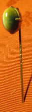 Antique TIGER EYE CABOCHON GREEN TIE/JABOT pin