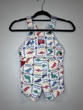 RARE Vintage Dinosaur OshKosh B’gosh Vestbak Shortalls Size 2T