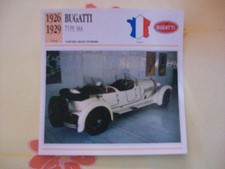CARTE FICHE BUGATTI TYPE 38A