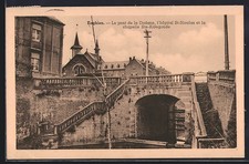 CPA Enghien, Le pont de la Dodane, l´hôpital St-Nicolas et la chapelle Ste-Alde 