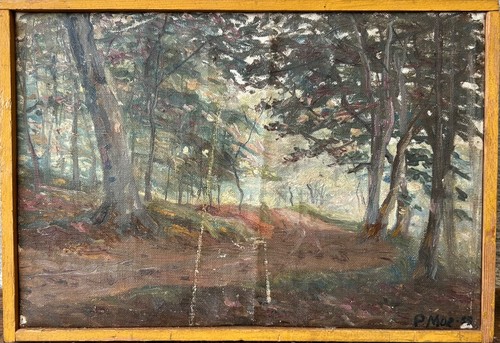 Peinture huile abîmée - à, l’huile
