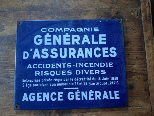 Plaque assurance émaillée - ,