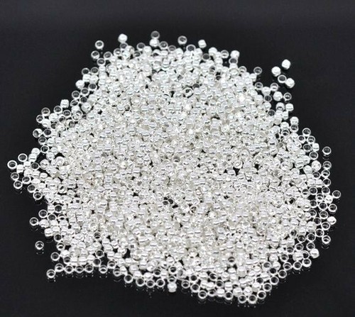 Perle écraser 2mm argente - perle,