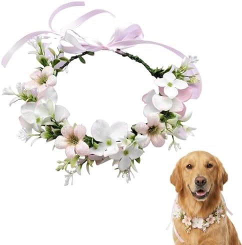 Collier fleurs mariage chien - fleurs,