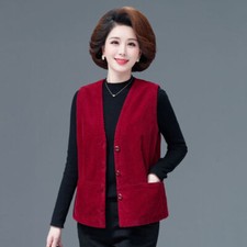 Femme Velours Veste sans