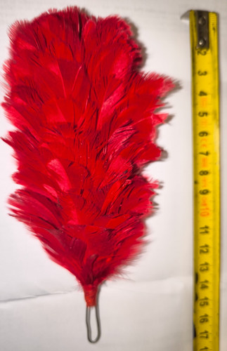 Plumet coq naturel rouge - , 13cm