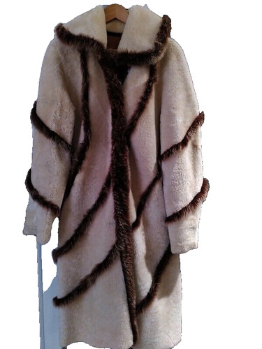 Manteau peau lainée - peau,